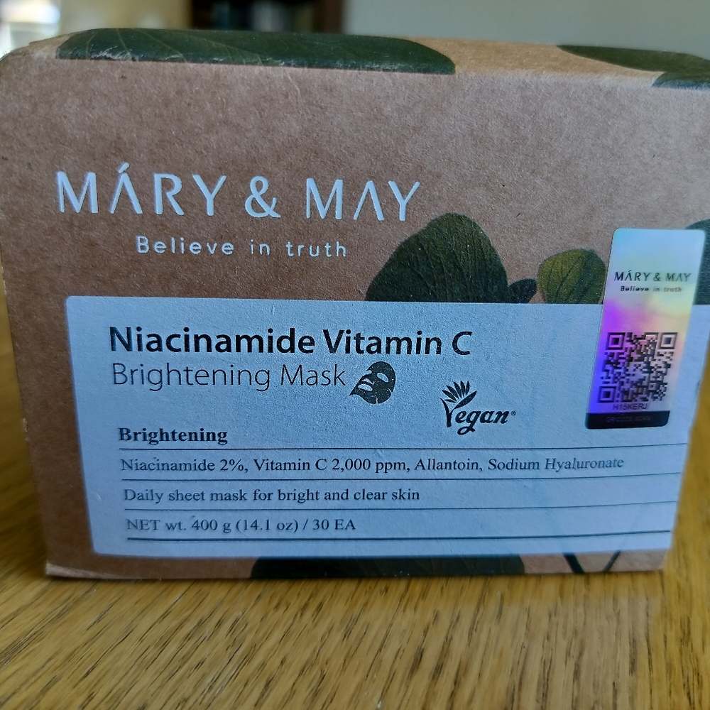 Mary & May Niacinamide Vitamin C Brightening Mask, 14.1 oz. 30 EA (new)